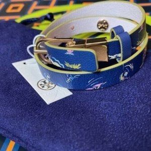 NWT Tory Burch Blue Floral Wrapper Bracelet